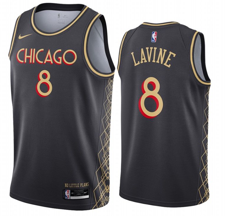 Men Chicago Bulls #8 Lavine Black Nike City Edition NBA Jerseys